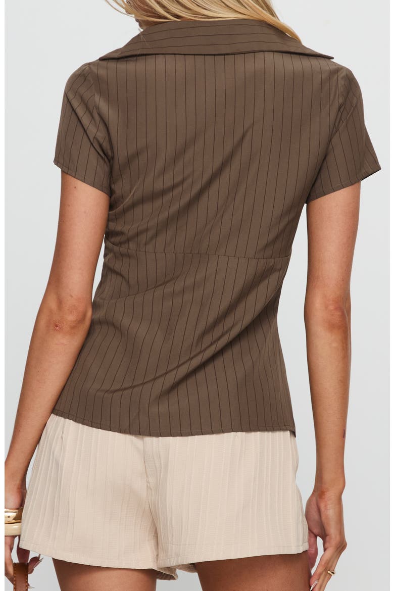Life Begins Short Sleeve Shirt, Alternate, color, BROWN STRIPE