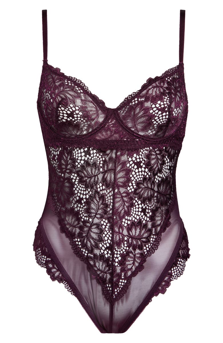 Oh La La Cheri Lace Underwire Teddy, Alternate, color,