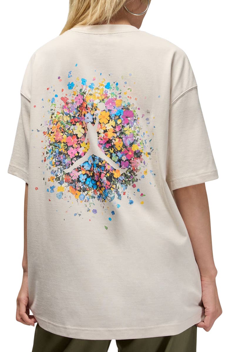 Jordan Flight Oversize Floral Cotton Graphic T-Shirt, Alternate, color, Light Ore Wood Brown