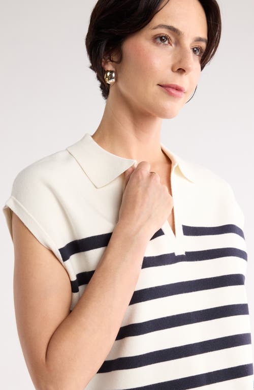 Nordstrom Rack Sleeveless Popover Polo Sweater In White