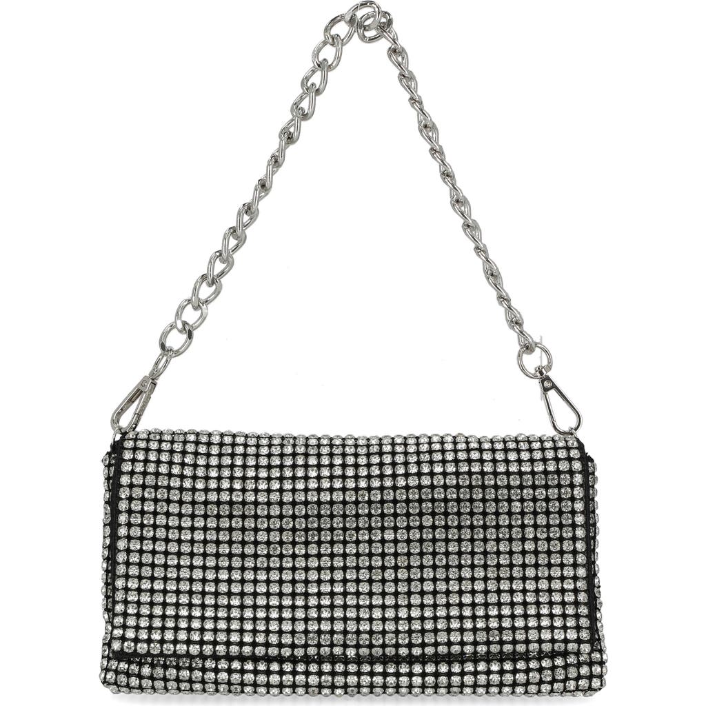 Jessica Mcclintock Emmalee Rhinestone Flap Bag In Black Crystal