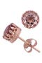 14K Rose Gold Plate Sterling Silver Crown Frame Stone Stud Earrings