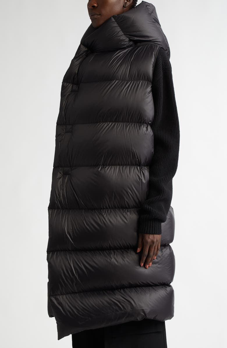 Rick Owens Hooded Nylon Down Puffer Vest, Alternate, color, 