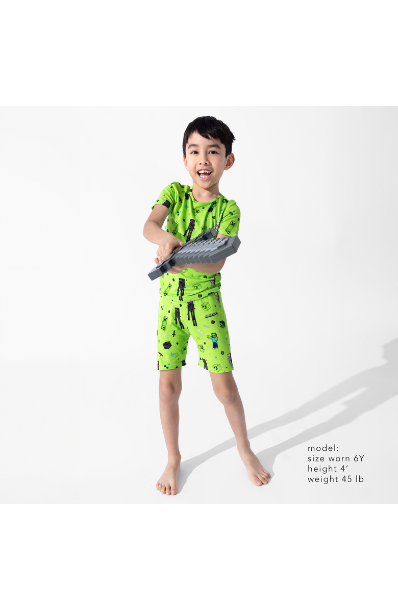 Bellabu Bear Minecraft Mob Squad Kids 2-Piece Short Sleeve & Shorts Pajama Set, Alternate, color, Minecraft Mob Squad