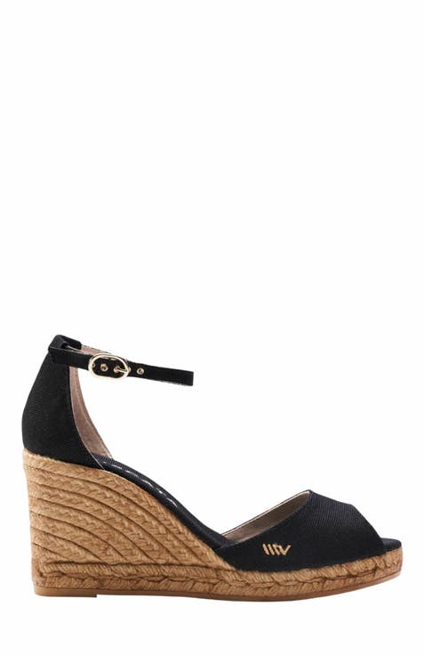 Aiguafreda Canvas Espadrille Sandal Wedges