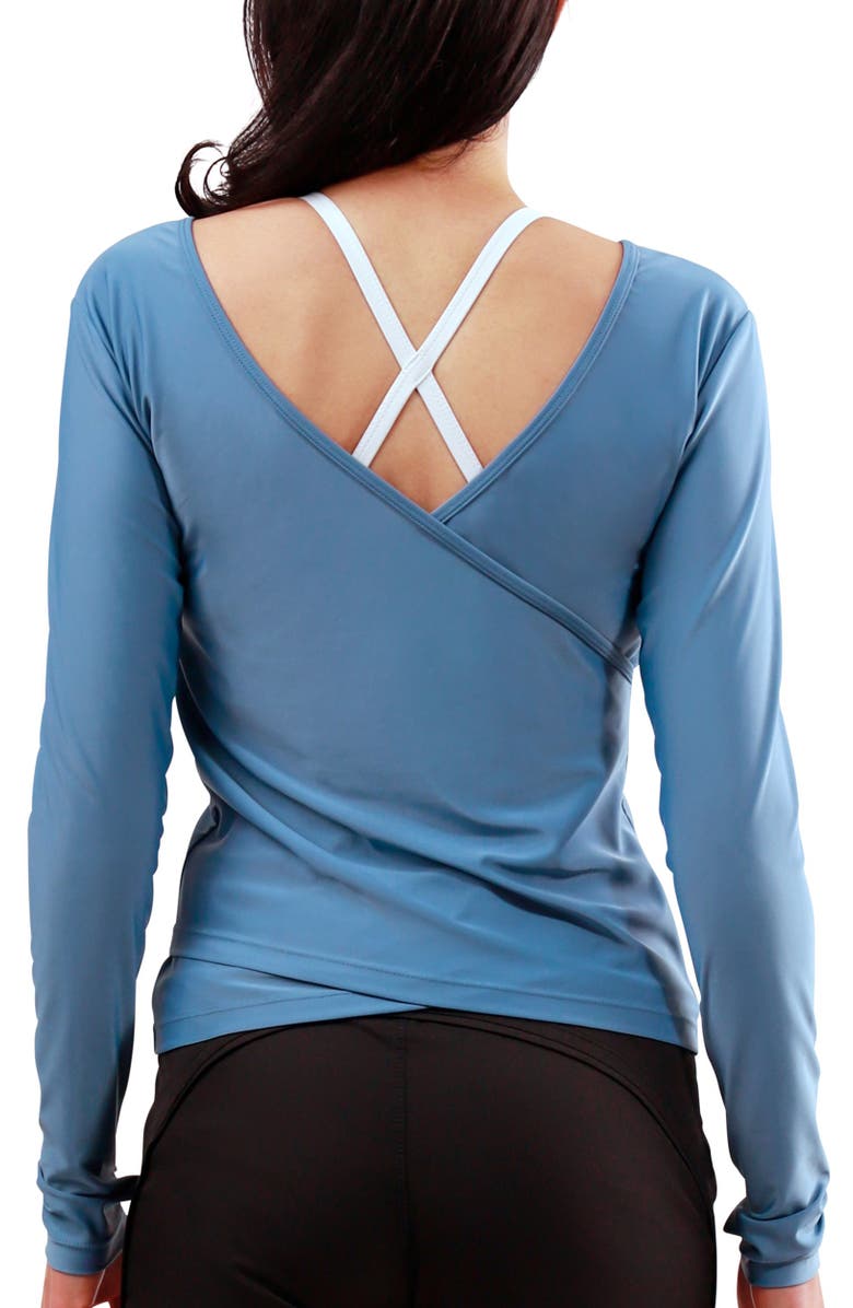 UV Skinz LS Reverse Neck Sun & Swim Shirt, Alternate, color, Baltic