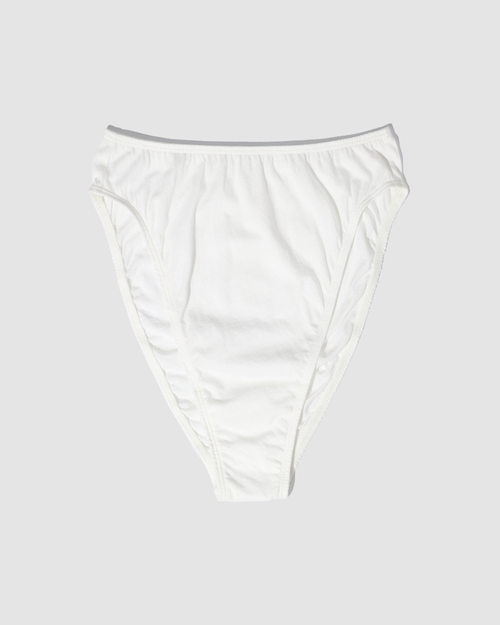 Oddobody Organic Cotton High Waisted French Cut In Chalk