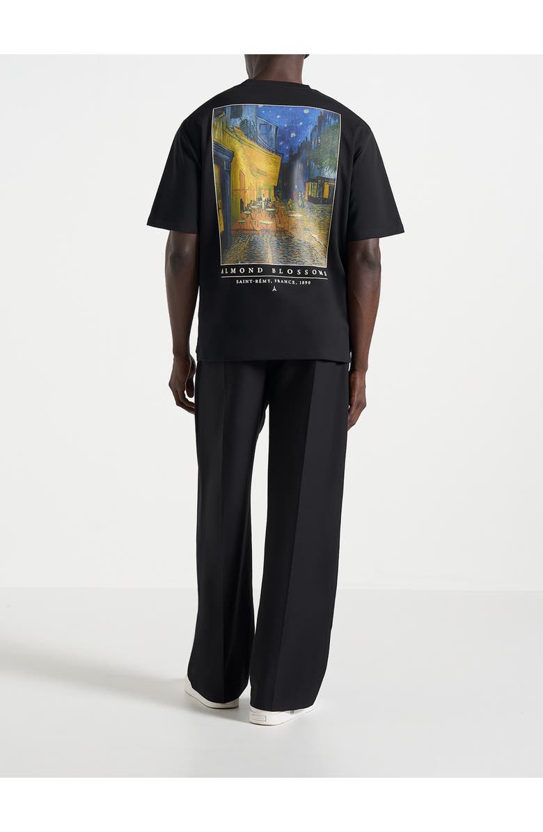 Manière De Voir Anders Cafe Terrace At Night Cotton T-Shirt, Alternate, color, Black