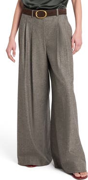 TWP Avery Herringbone Wool Blend Wide Leg Pants