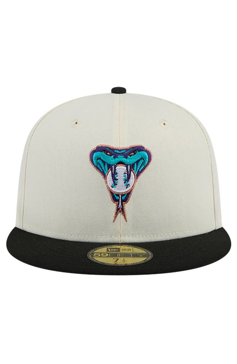 New Era Men's New Era Cream Arizona Diamondbacks Cooperstown Collection Chrome 59FIFTY Fitted Hat, Alternate, color, 