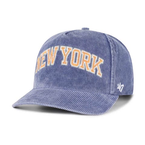 Men's '47  Blue New York Knicks Reclaim Snow Wash Corduroy Adjustable Hitch Hat