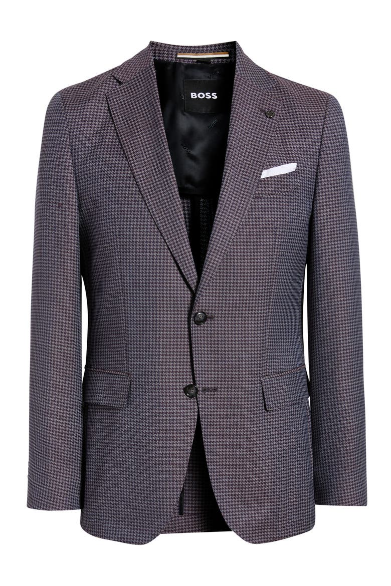 Hutson Slim Fit Purple Houndstooth Virgin Wool Sport Coat, Alternate, color, MEDIUM PURPLE