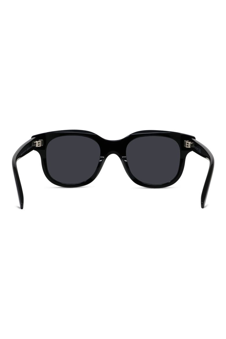 49mm City Geometric Sunglasses, Alternate, color, SHINY BLACK / SMOKE