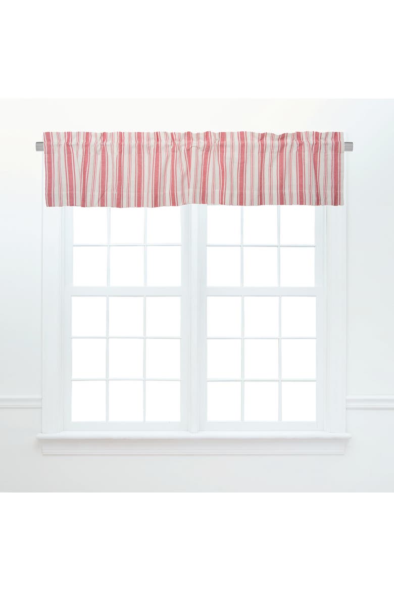 Savannah Stipe Valance, Main, color, Red