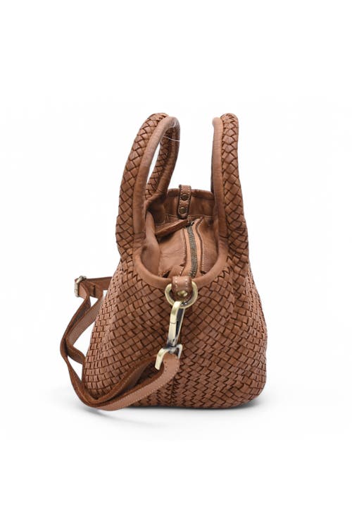 Bolsa Nova Lisa Woven Mini Tote In Cognac