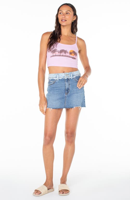 Roxy Palm Stripe Rib Crop Camisole In Orchid Bouquet Solid