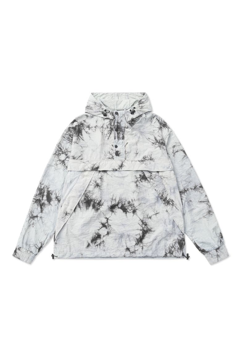 Owais Tie Dye Hooded Anorak Jacket, Main, color, TIE DYE GREY