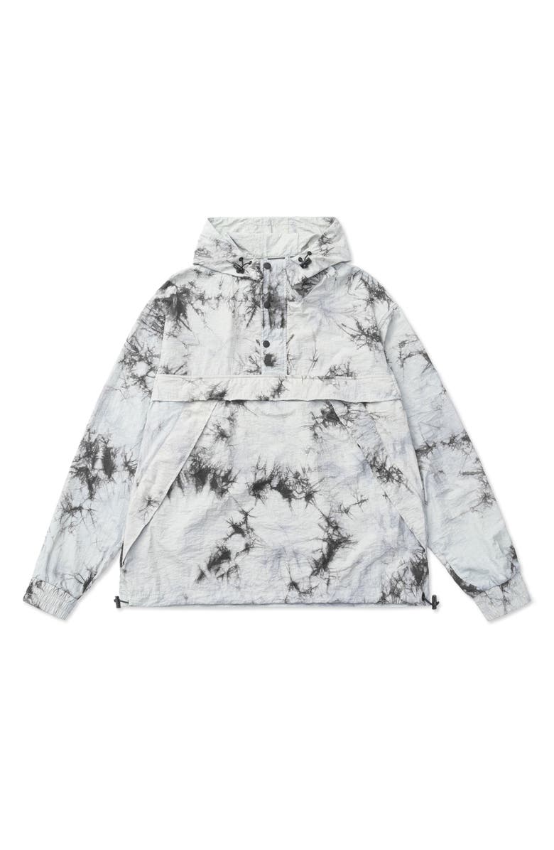 AlphaStyle Owais Tie Dye Hooded Anorak Jacket, Main, color, Tie Dye Grey