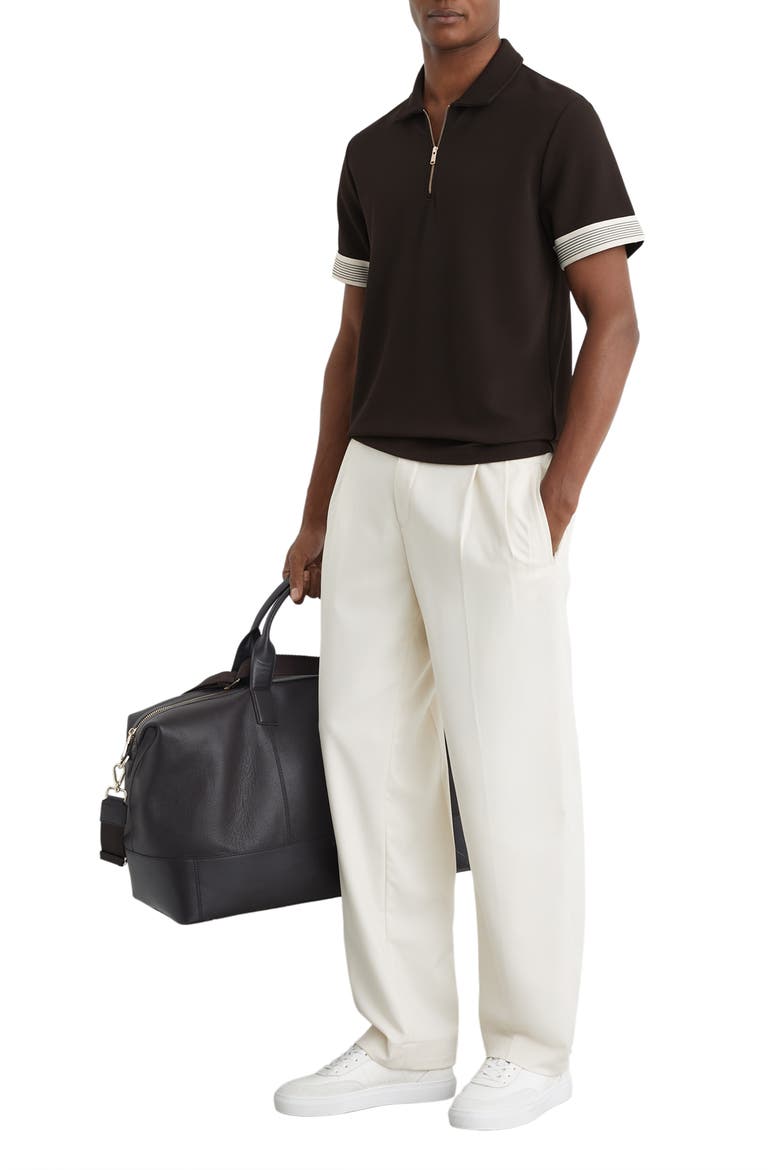 Bruno Quarter Zip Polo, Alternate, color, CHOCOLATE BROWN