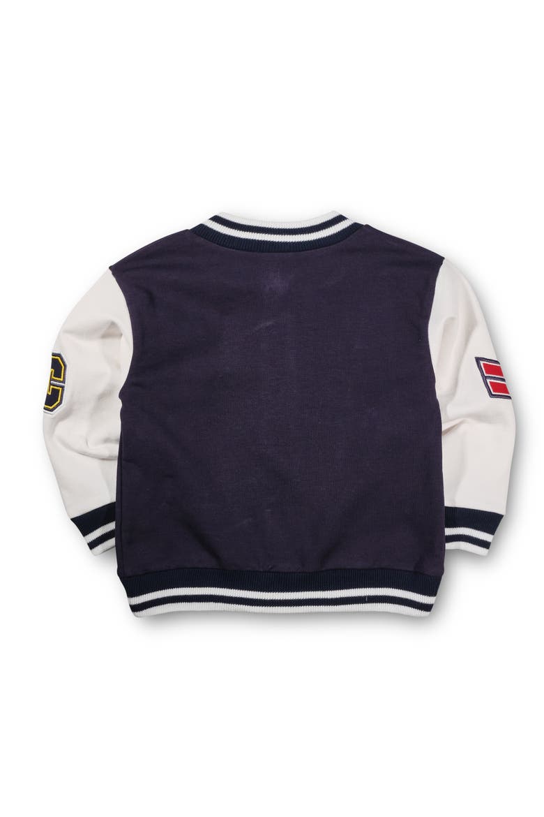 French Terry Varsity Sports Jacket, Alternate, color, Navy/White