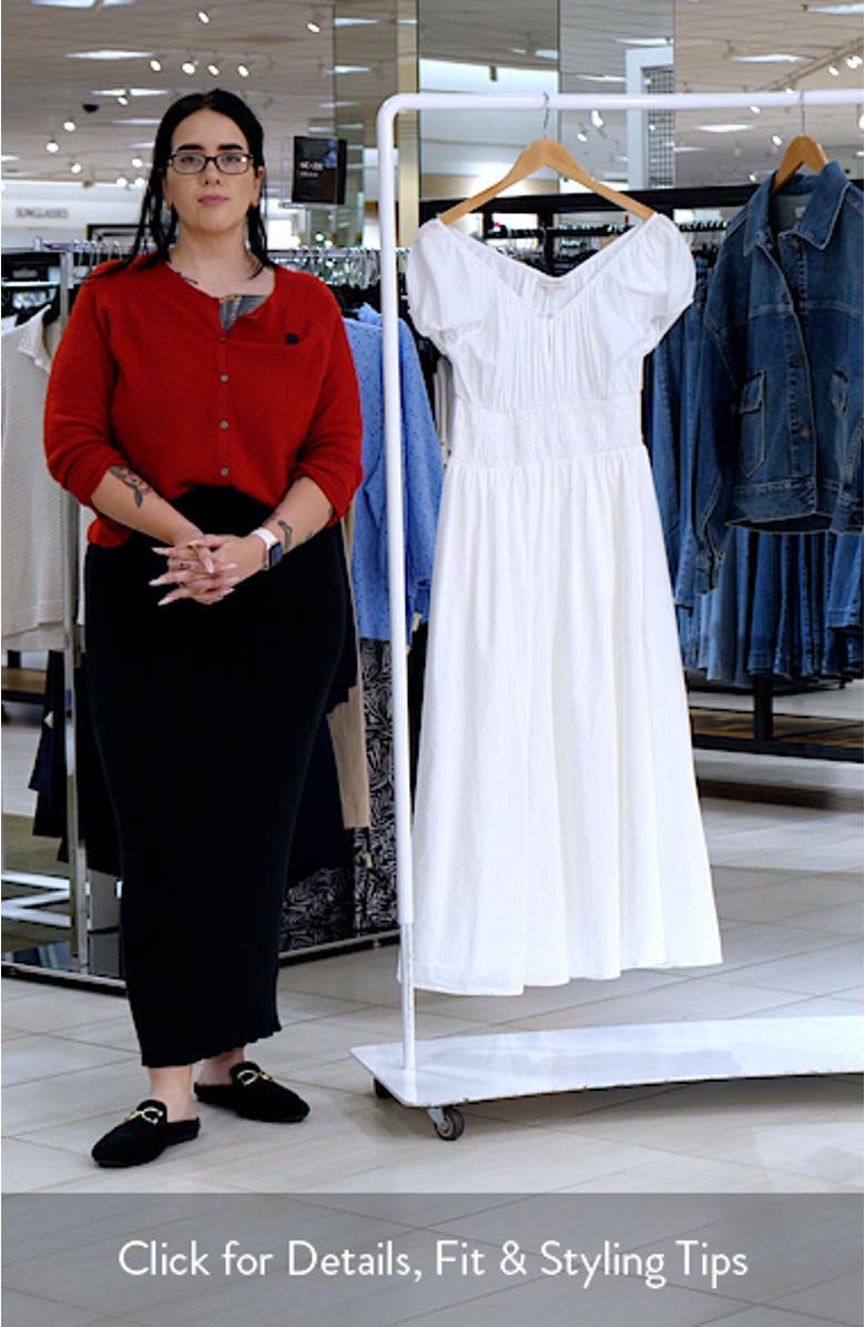 The Swoon Smocked Midi Dress, sales video thumbnail