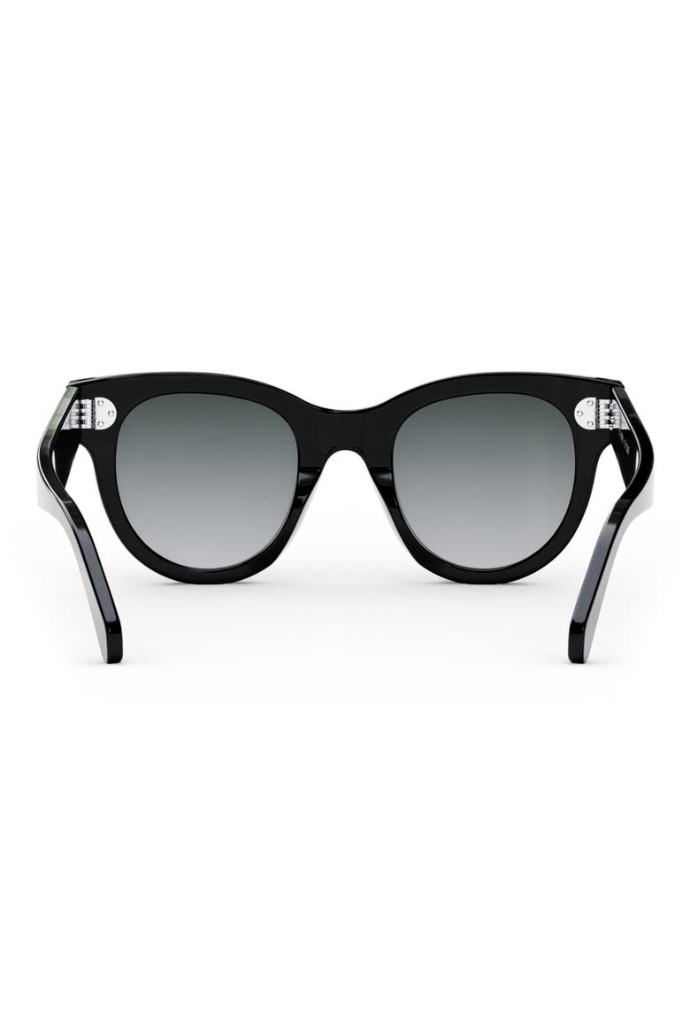 Bold 3 Dots 48mm Square Sunglasses, Alternate, color, SHINY BLACK / GRADIENT SMOKE