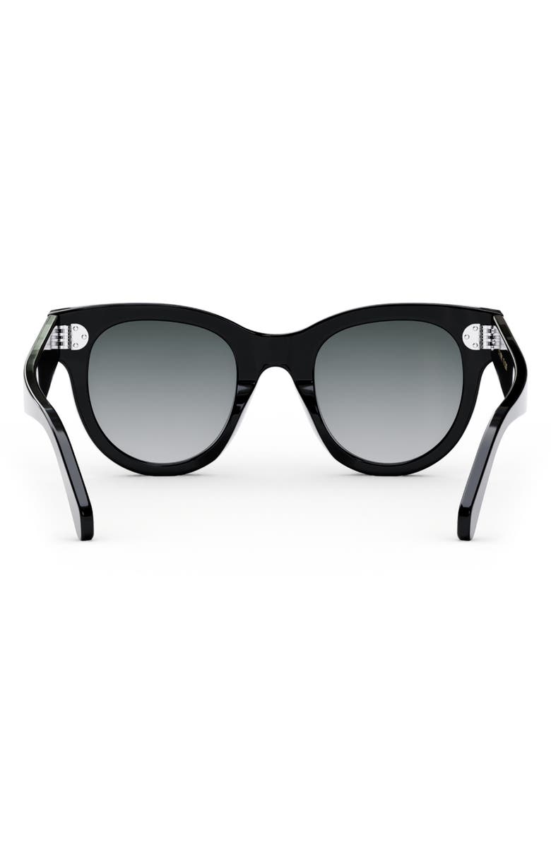 CELINE Bold 3 Dots 48mm Square Sunglasses, Alternate, color, Shiny Black / Gradient Smoke