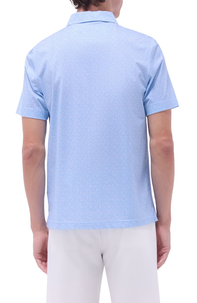 Bugatchi Victor OoohCotton<sup>®</sup> Leaf Print Polo, Alternate, color, Ice