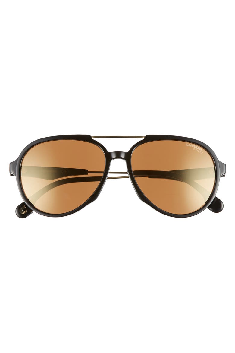 56mm Aviator Sunglasses, Alternate, color, BLACK