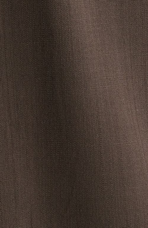 Open Edit Solid Camp Shirt In Brown