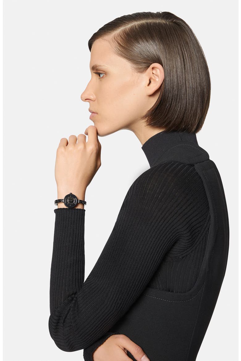 Medusa Secret Bracelet Watch, 25mm, Alternate, color, BLACK