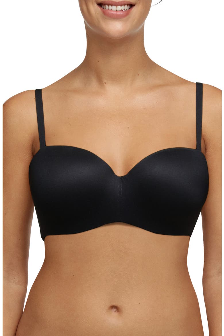 Norah Padded Strapless Underwire Bra, Alternate, color, BLACK