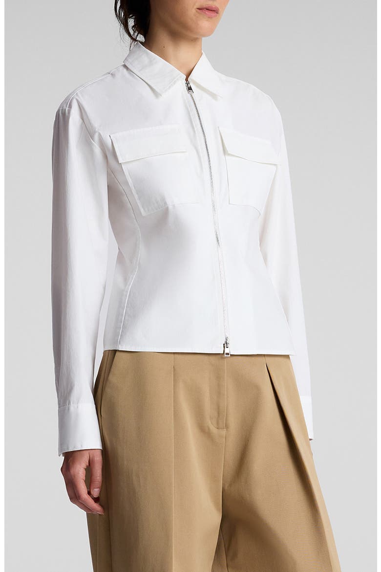 Sage Stretch Cotton Shirt, Alternate, color, WHITE