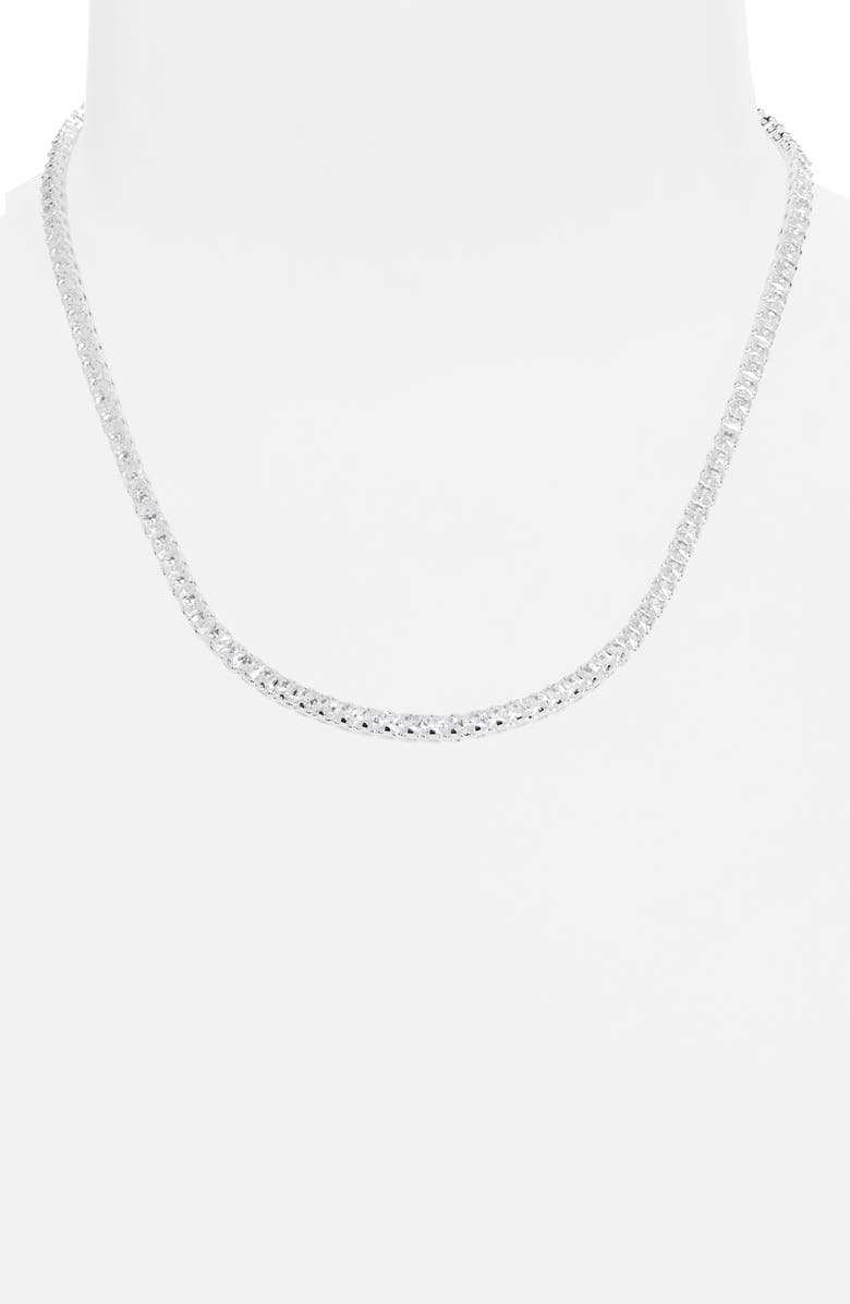 Tasha Cubic Zirconia Tennis Necklace, Alternate, color, Silver/Cz