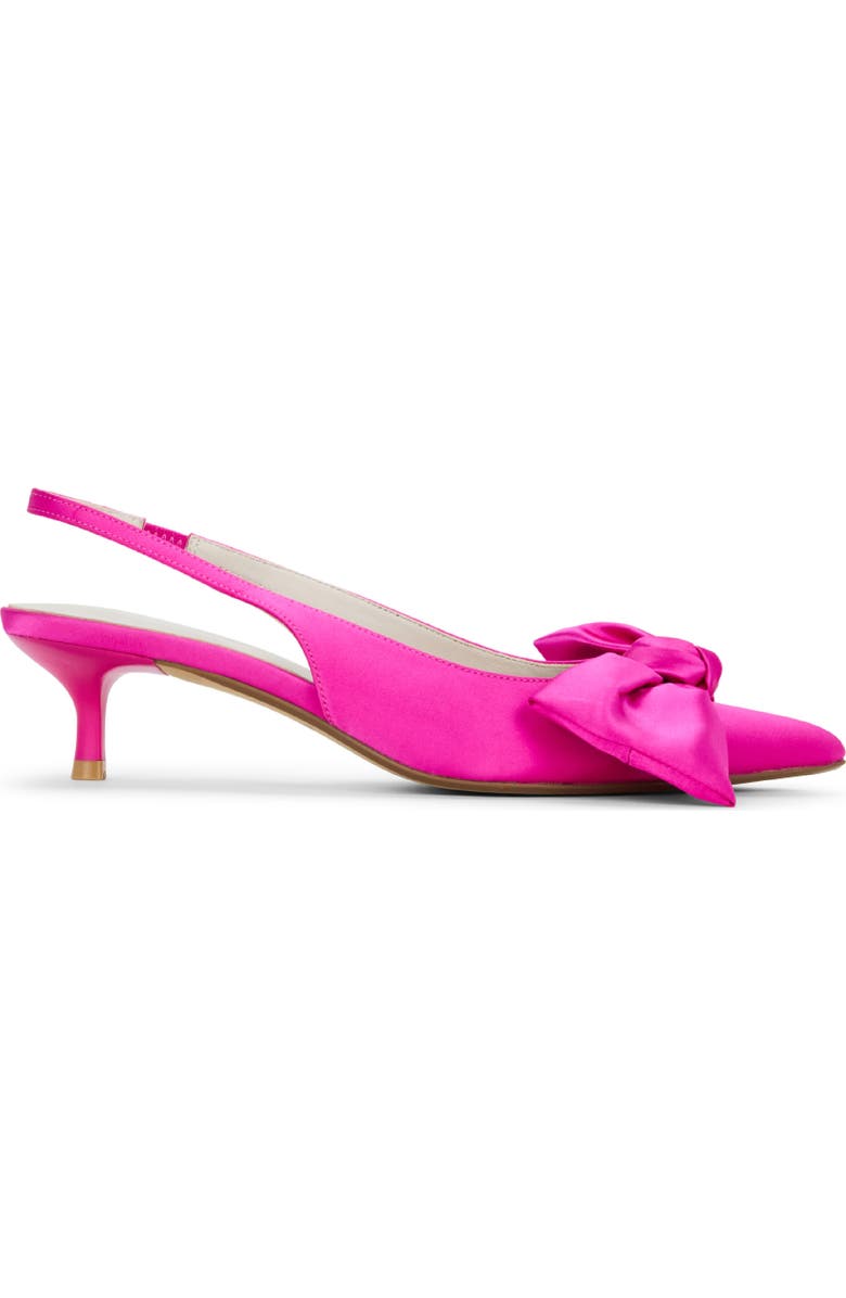 Yosi Samra Elise Slingback Pointed Toe Kitten Heel Pump, Alternate, color, Fuchsia