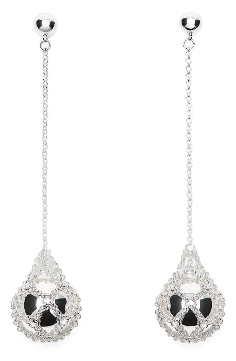 Threaded Ball Drop Earrings