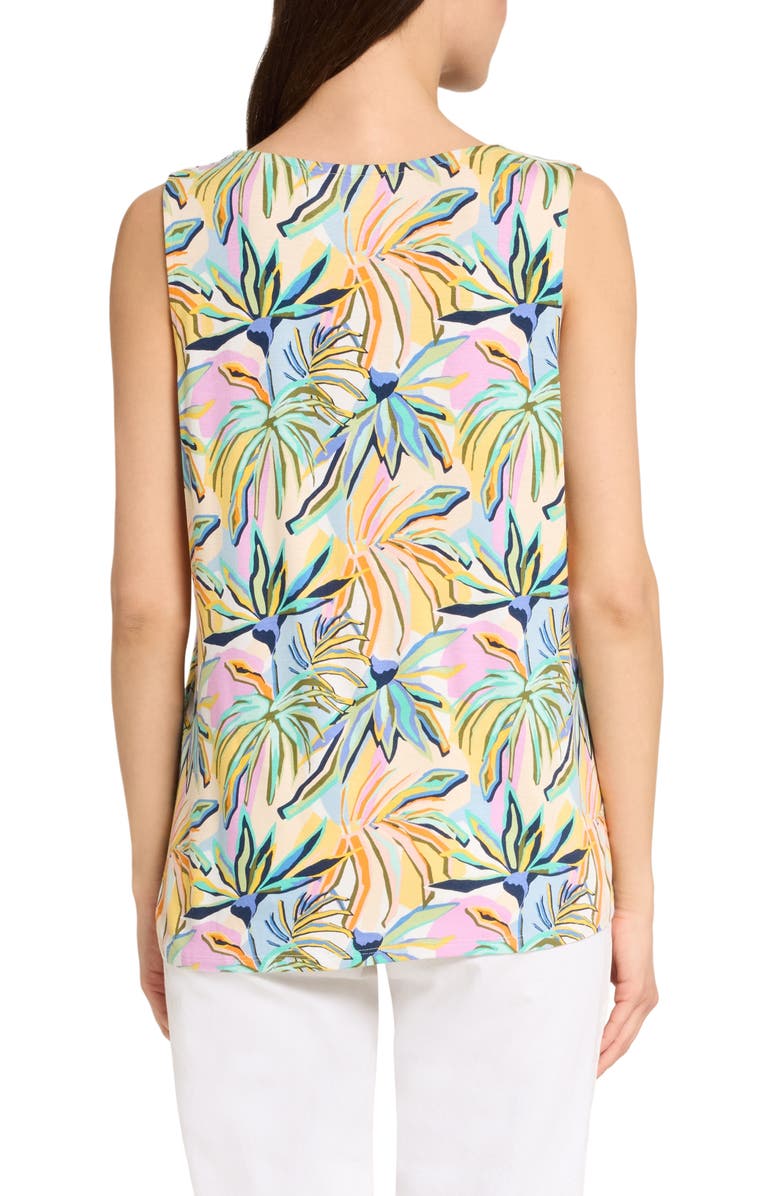 CARIBBEAN JOE Pleat Front Tank, Alternate, color, Yellow Multi