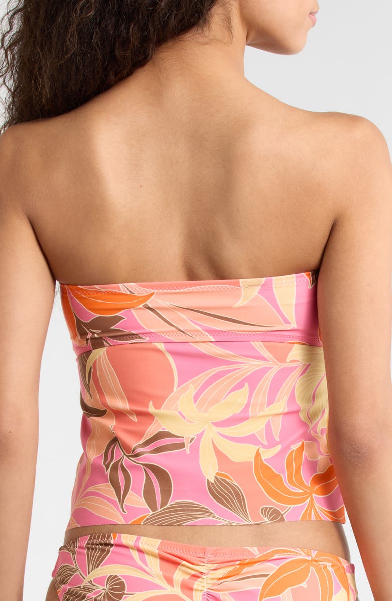 Sanctuary Ruched Side Bandeau Tankini Top, Alternate, color, Pink Multi