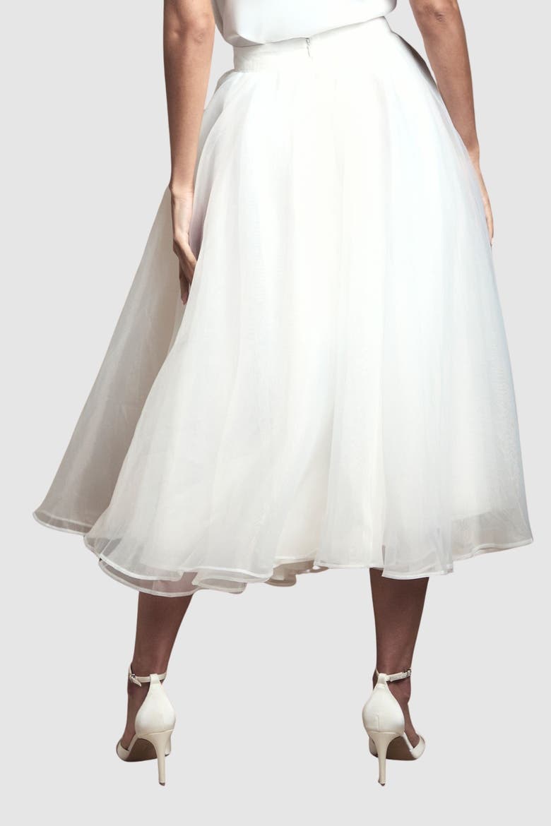 Organza Skirt, Alternate, color, Ivory