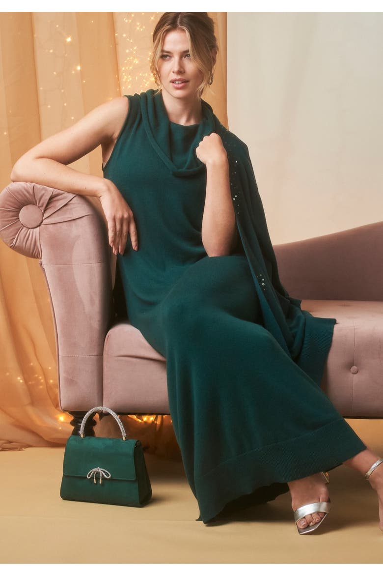 2 Piece Sweater Dress, Alternate, color, EMERALD GREEN SEQUIN