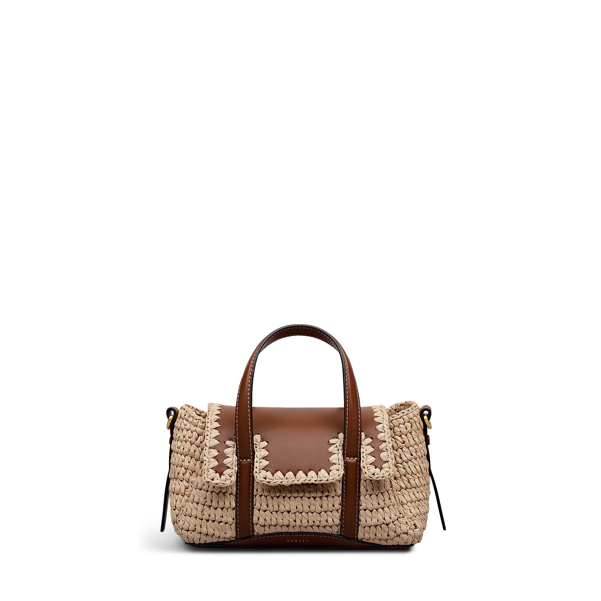 Radley The Chancery - Raffia Small Flapover Woven Satchel Bag, Alternate, color, Natural