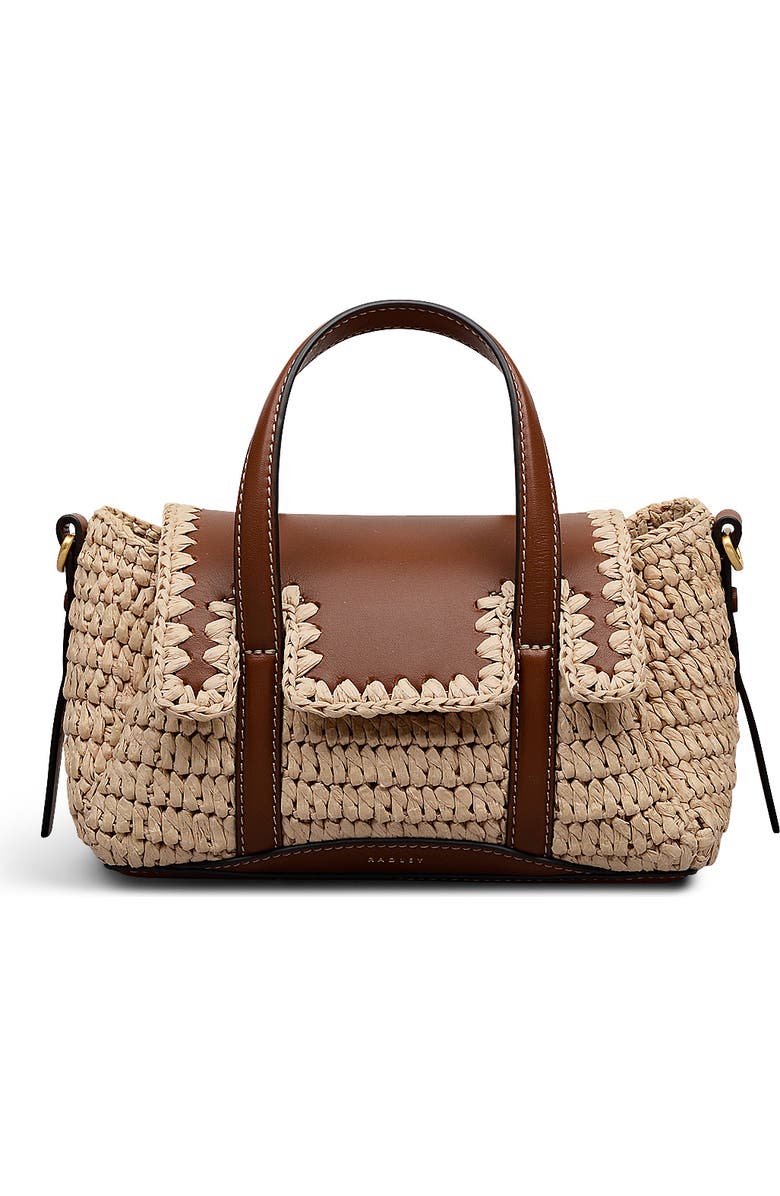 Radley The Chancery - Raffia Small Flapover Woven Satchel Bag, Alternate, color, Natural