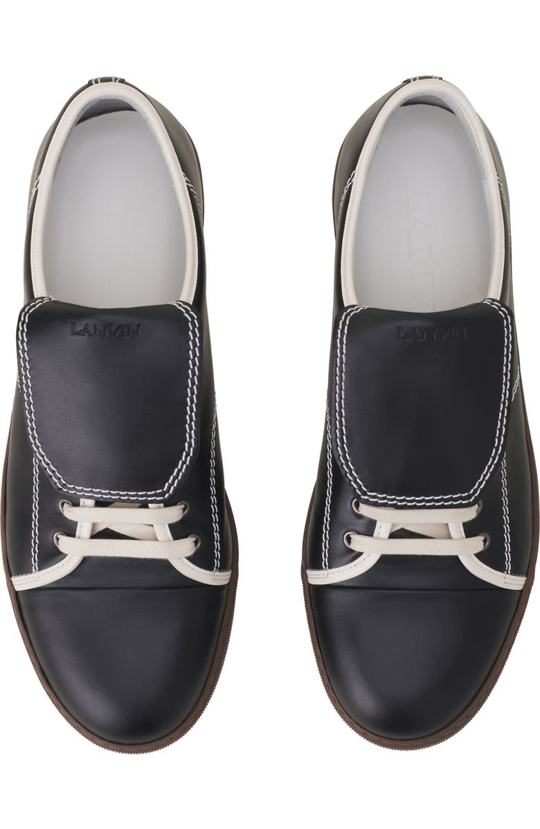 Lanvin Dbb1 Sneakers With Leather Tongue, Alternate, color, Noir/Blanc Cassé