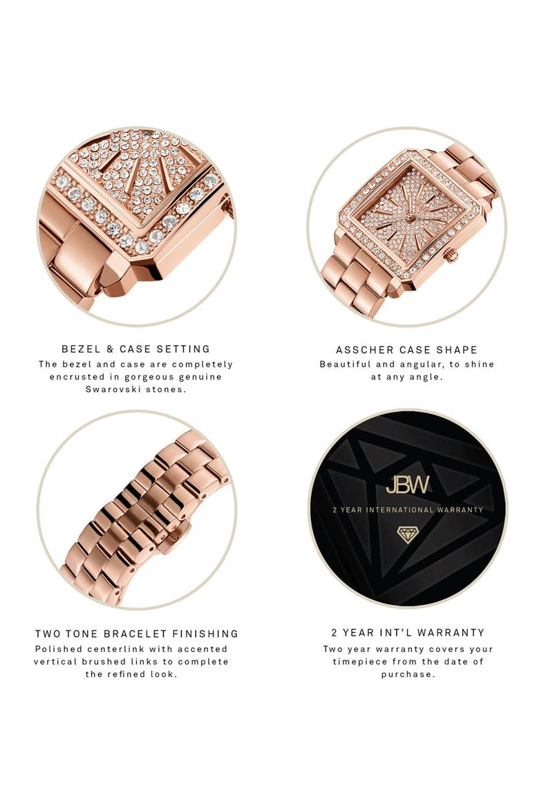 Cristal 28 Diamond Bracelet Watch & Bracelet Set, 28mm, Alternate, color, ROSE GOLD
