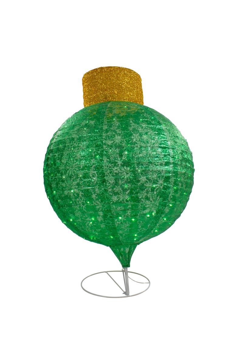 Northlight LED Lighted Twinkling Commercial Outdoor Tinsel Onion Christmas Ornament - 38" - Green, Alternate, color, Green