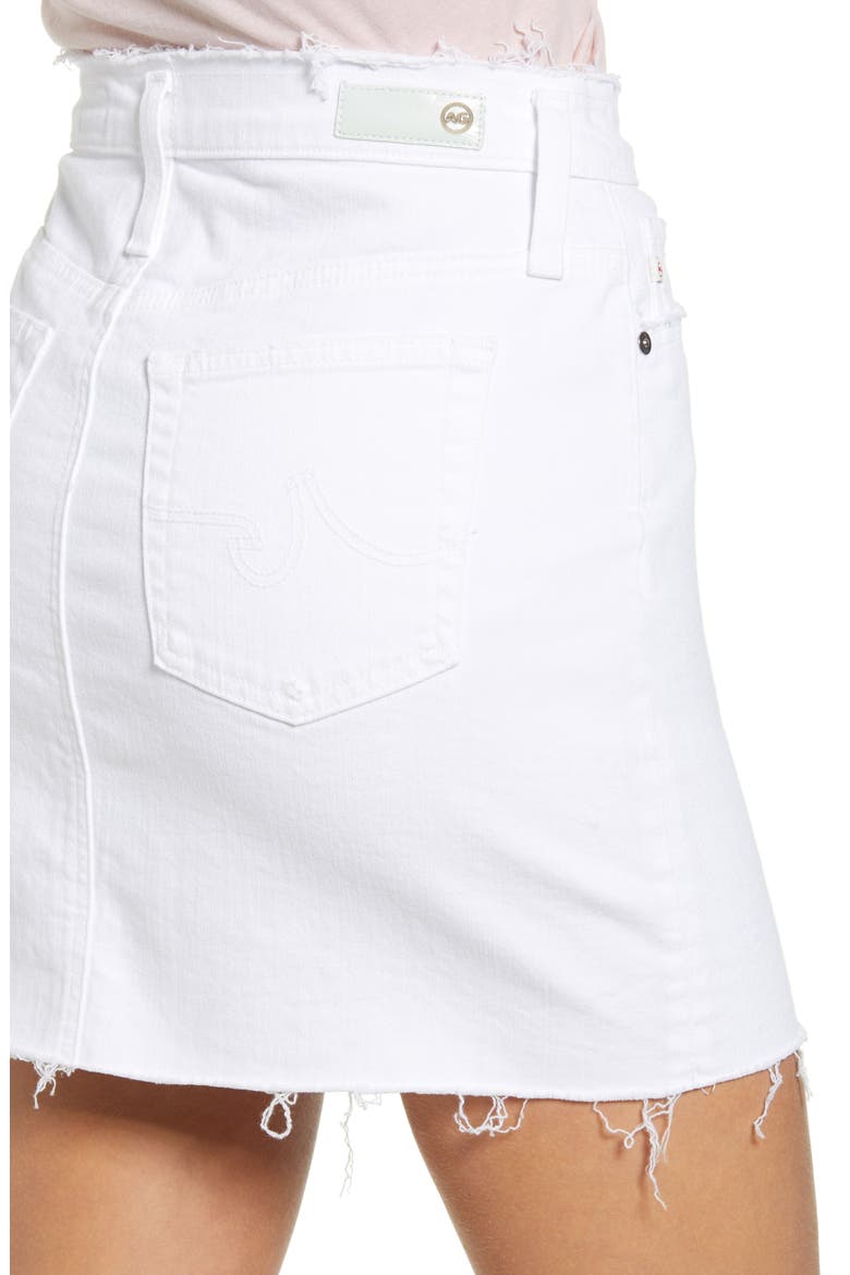 Vera Cutoff Denim Miniskirt, Alternate, color, RETRO WHITE