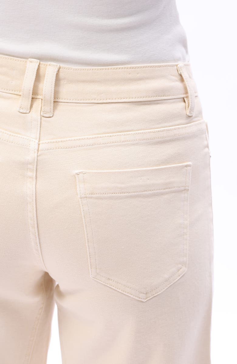 Bayeas Frayed Mid Rise Ankle Barrel Leg Jeans, Alternate, color, Off White