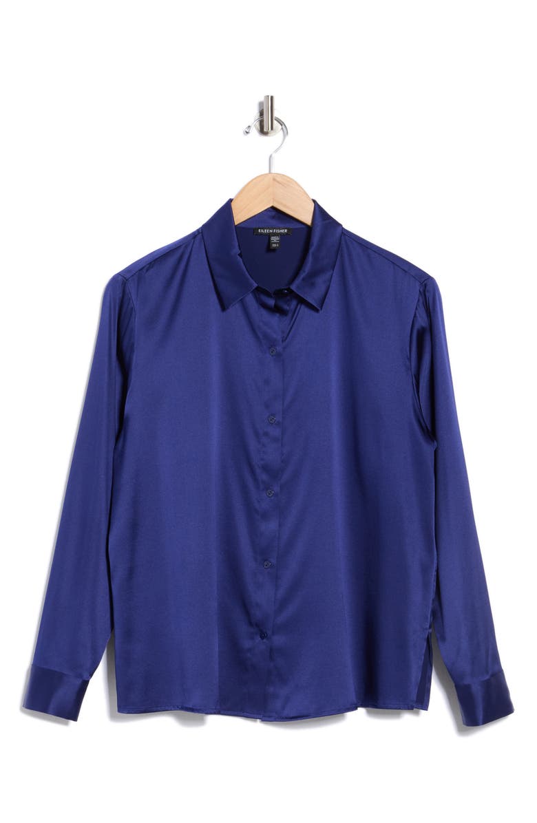 Eileen Fisher Classic Fit Button-Up Shirt, Main, color, Infinity