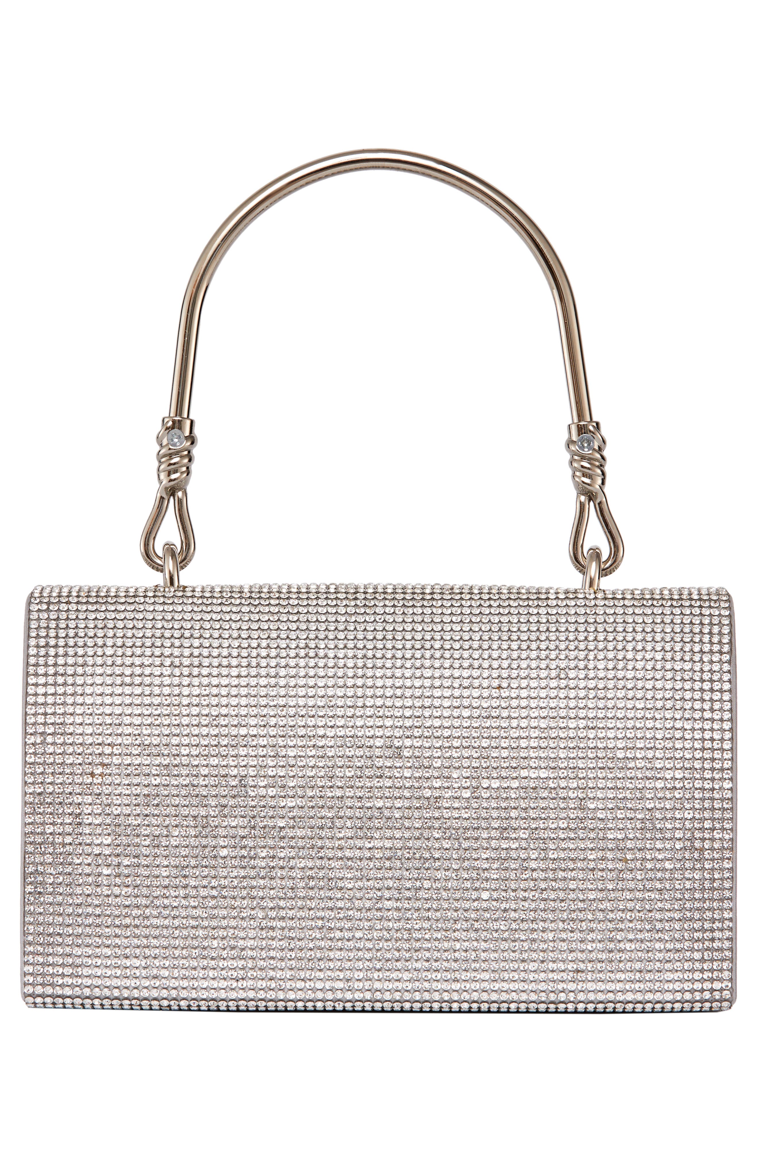 Elegant Rhinestone Satin Evening Bag, Alternate, color, SILVER