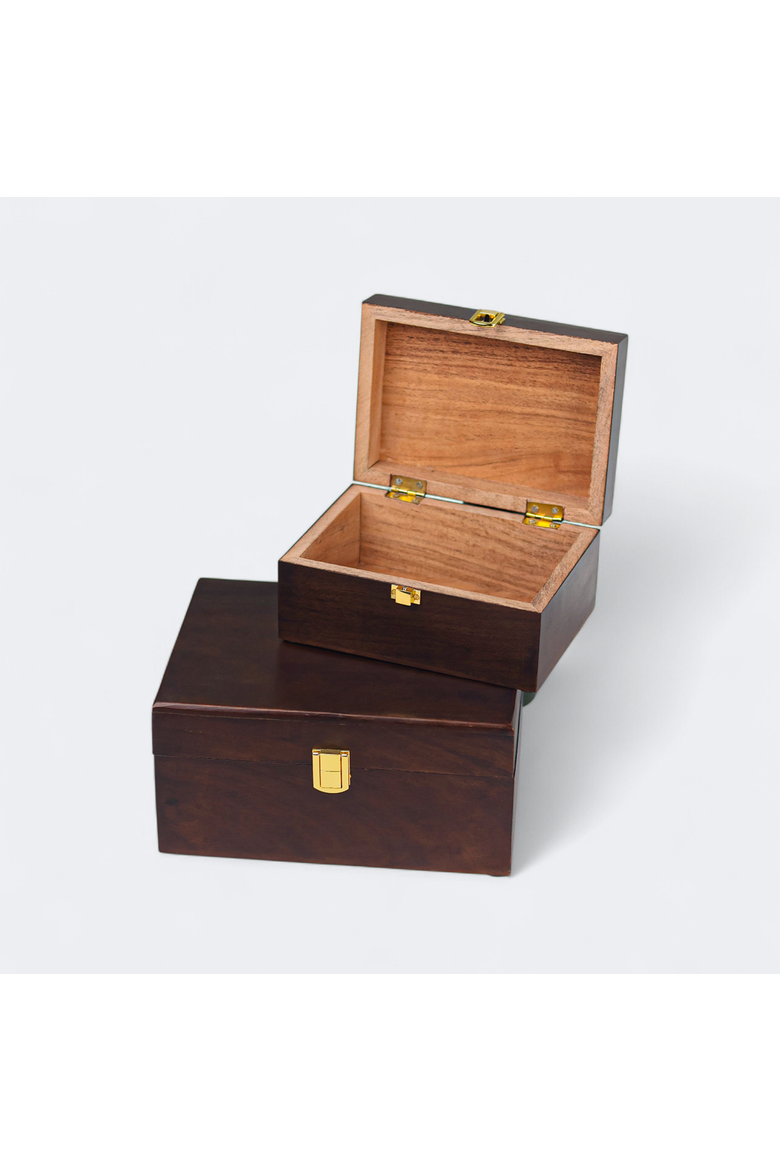 Handcrafted Acacia Walnut Box Set Gift Box, Alternate, color, Urban Walnut